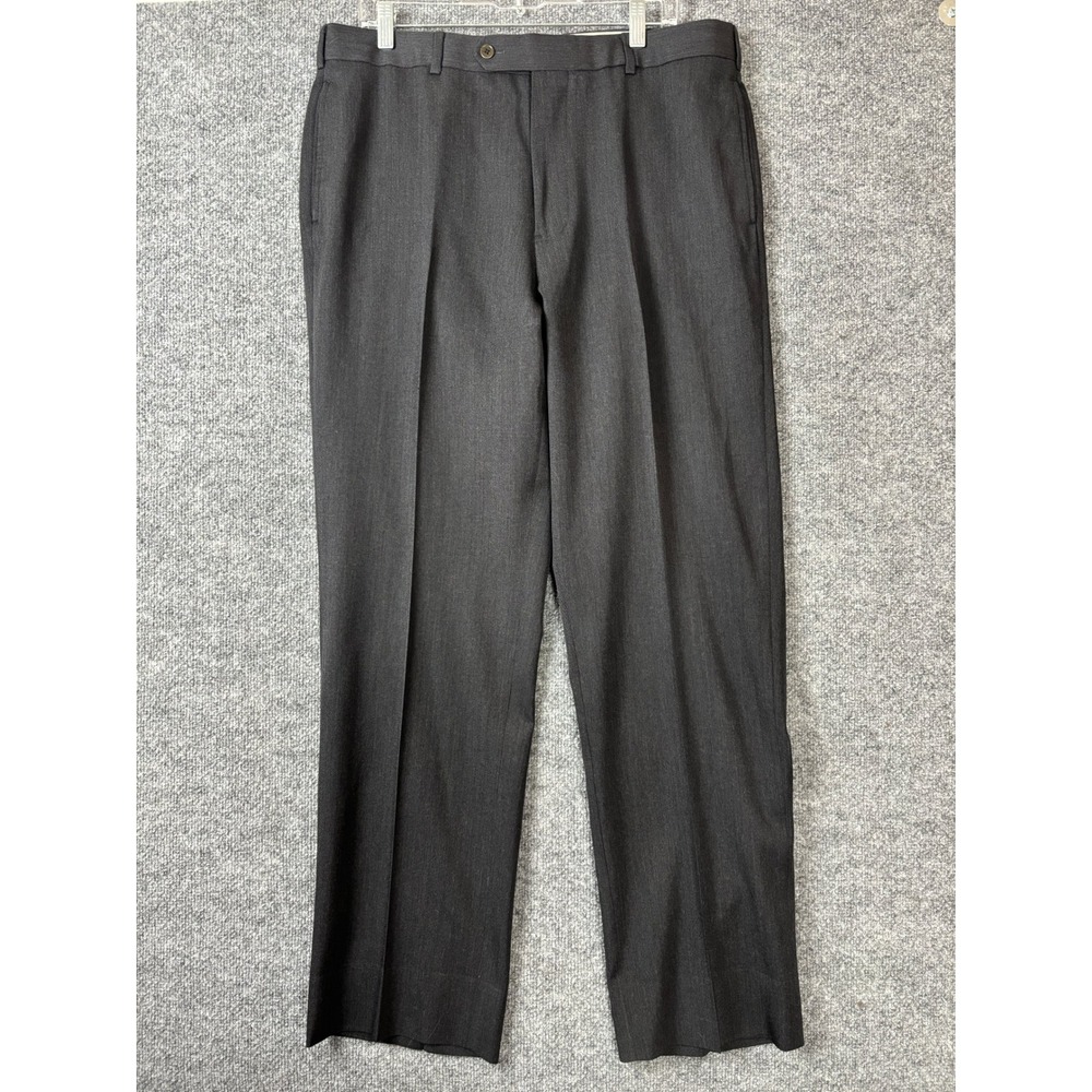 Brooks Brothers Dress Pants Men 37x32 1818‎ Madison Charcoal Gray 100% Wool Flat